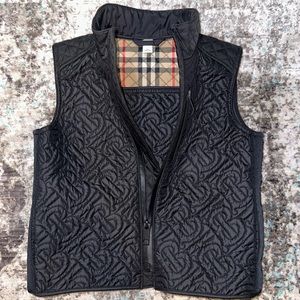 Burberry Kids Black TB Monogram Quilted Gilet/Vest Size 4Y NWOT